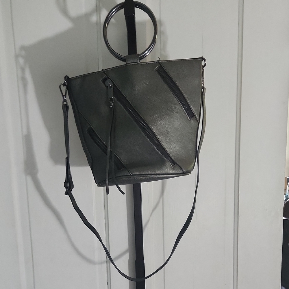 Joe's Jeans Gray Crossbody Bag with Geometric Design EUC